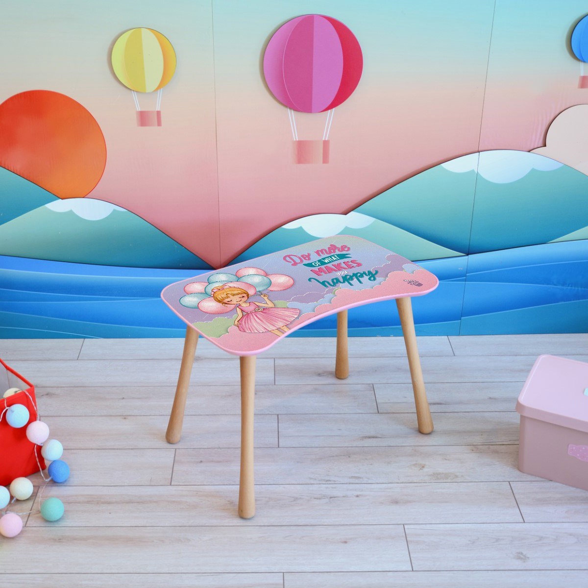 BALON KIZ TABURELİ MASA SETİ (2-4 YAŞ)