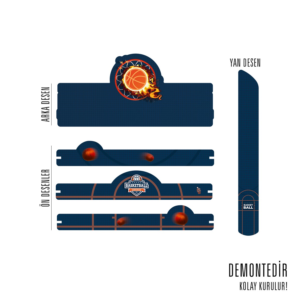 BASKETBALL ÜÇLÜ DUVAR RAFI
