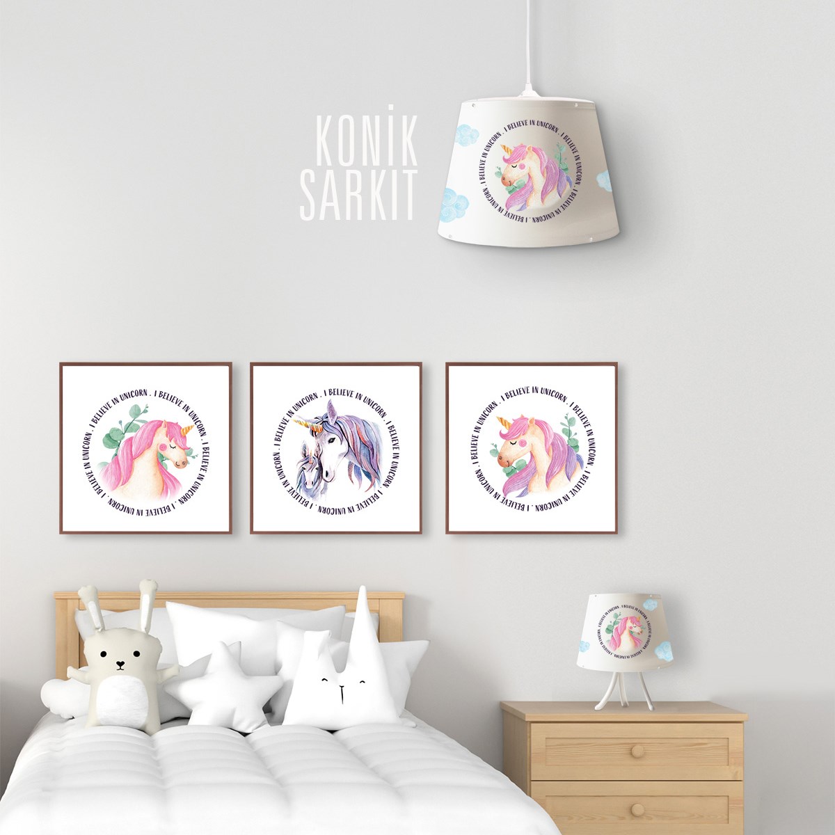 BELIEVE UNICORN KONİK SARKIT AYDINLATMA (LARGE)