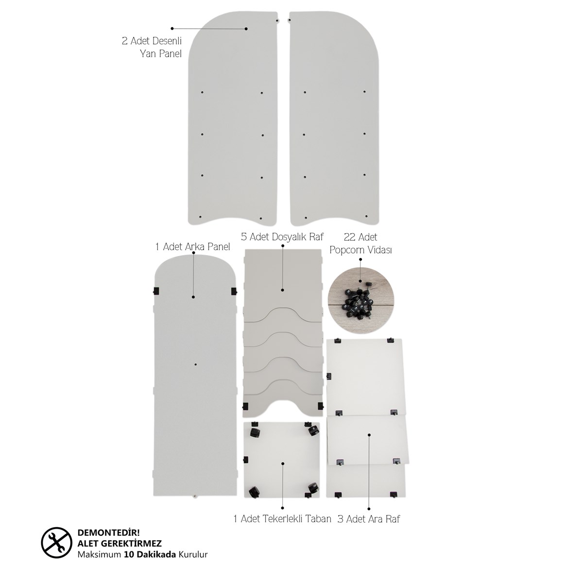 CASTLE LOU KİTAPLIK - SEPERATÖRLÜ