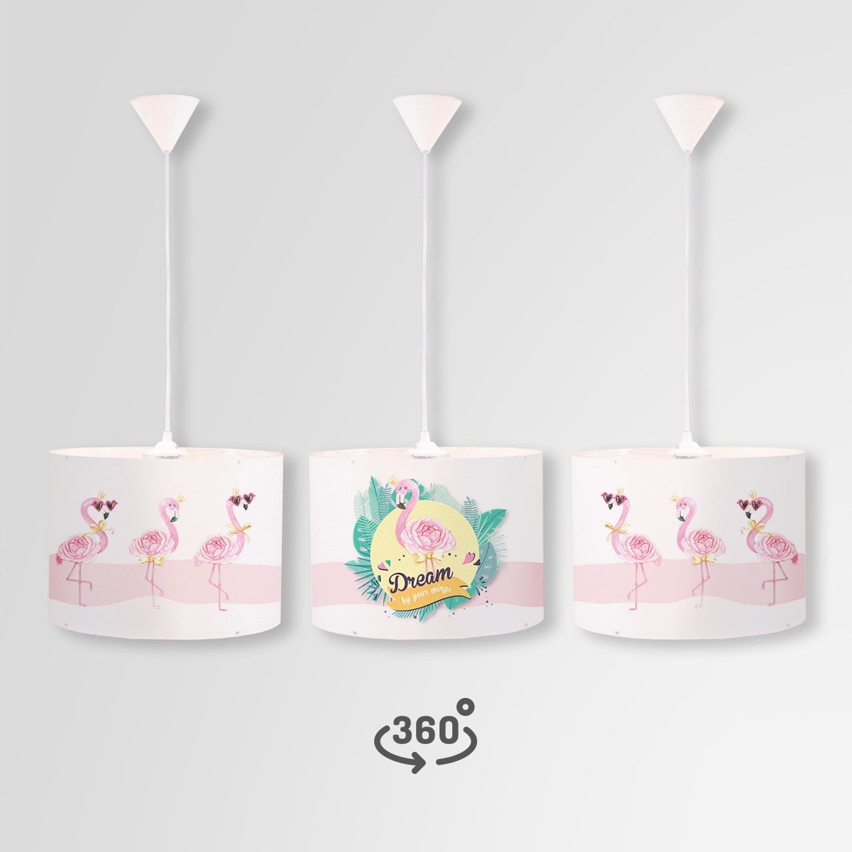 FLAMINGOLAR DAİRE SARKIT AYDINLATMA (LARGE)