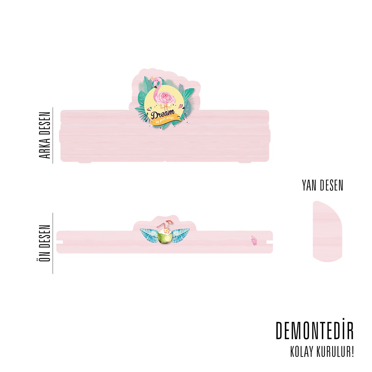 FLAMİNGOLAR TEKLİ DUVAR RAFI