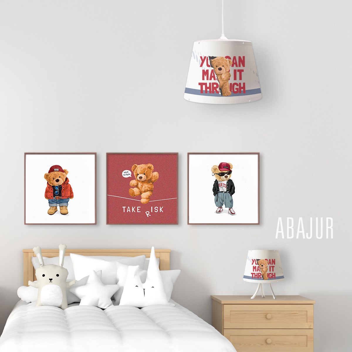 TEDDY BEAR KONİK ABAJUR