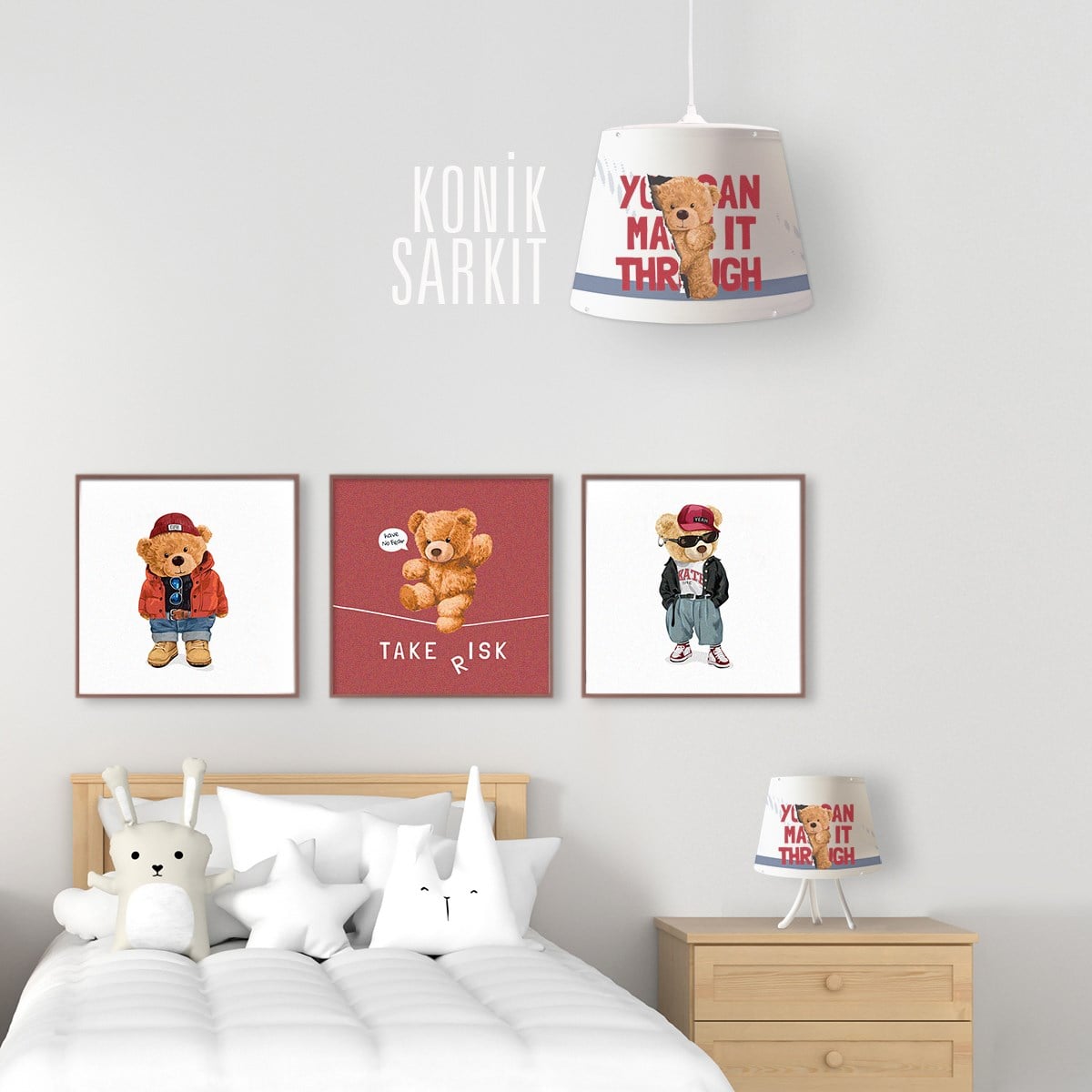 TEDDY BEAR KONİK SARKIT AYDINLATMA (LARGE)