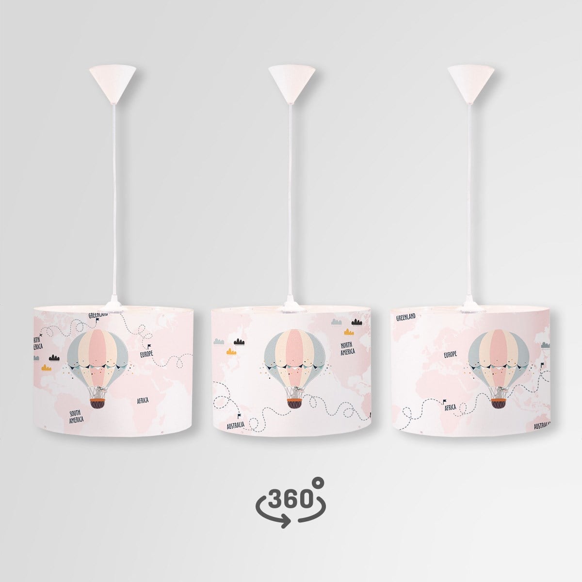 WORLD MAP DAİRE SARKIT AYDINLATMA (LARGE)