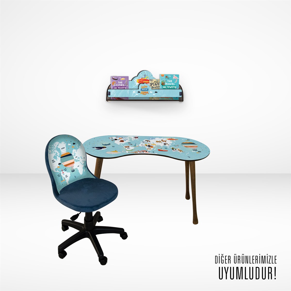 WORLD MAP ERKEK TEKLİ DUVAR RAFI