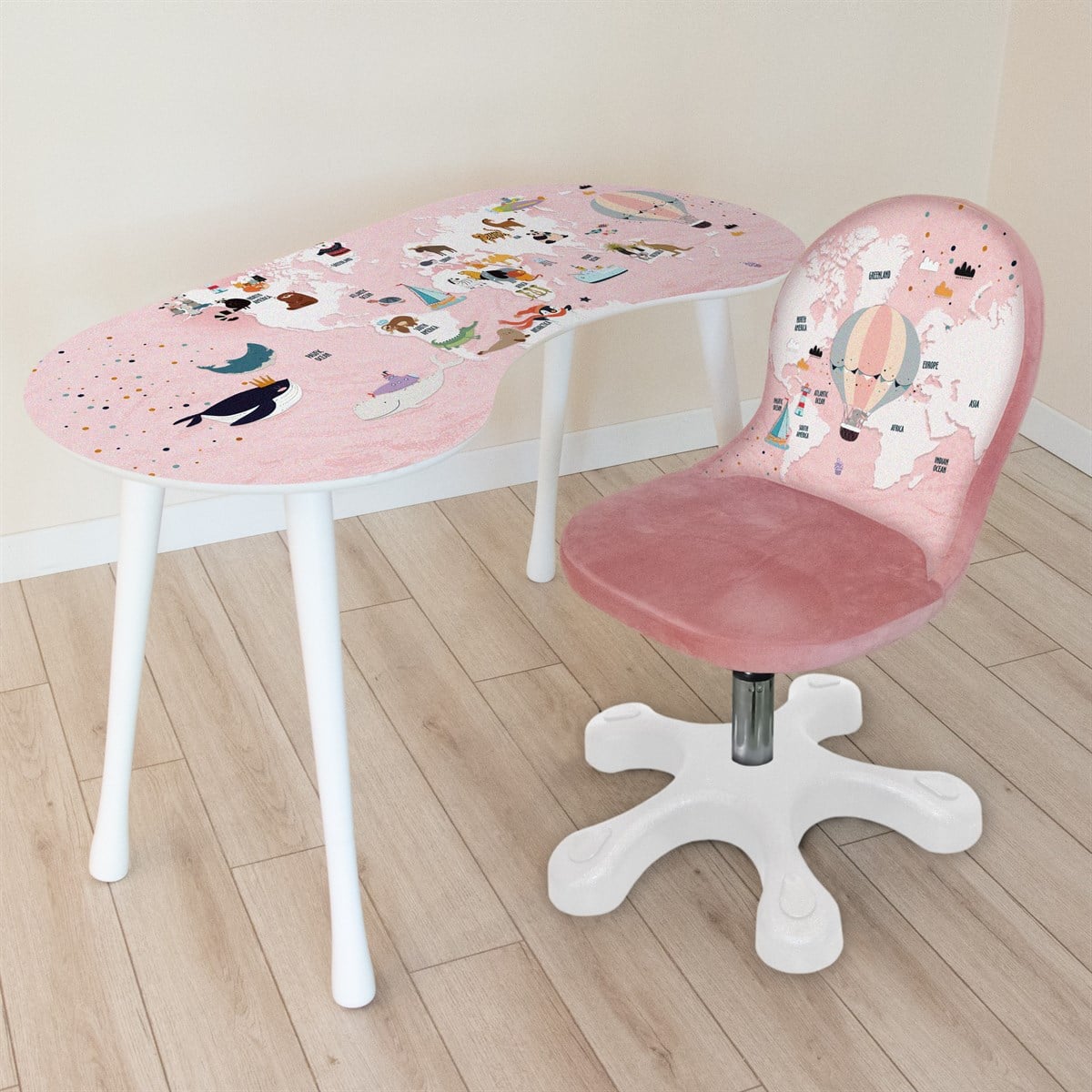 WORLD MAP KIZ ÇALIŞMA MASA SETİ