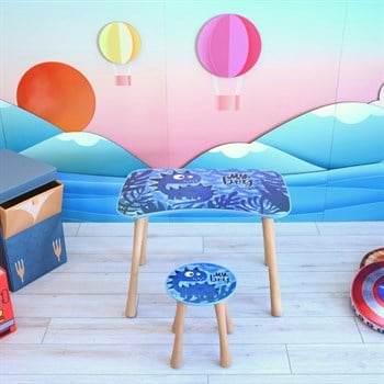 DINO TABURELİ MASA SETİ (2-4 YAŞ)