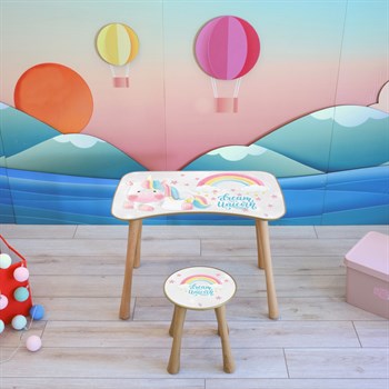 DREAM UNICORN TABURELİ MASA SETİ (2-4 YAŞ)