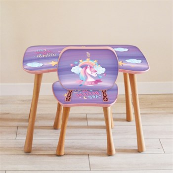 Unicorn Sandalyeli Aktivite Masa Seti (2-4 Yaş)