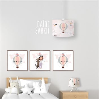 WORLD MAP DAİRE SARKIT AYDINLATMA (LARGE)