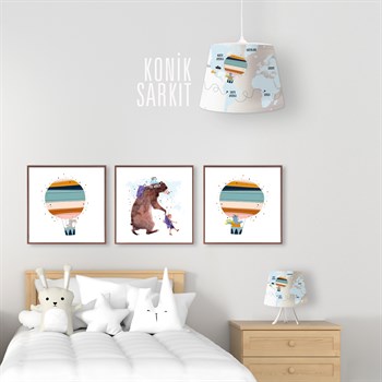 WORLD MAP KONİK SARKIT AYDINLATMA (LARGE)