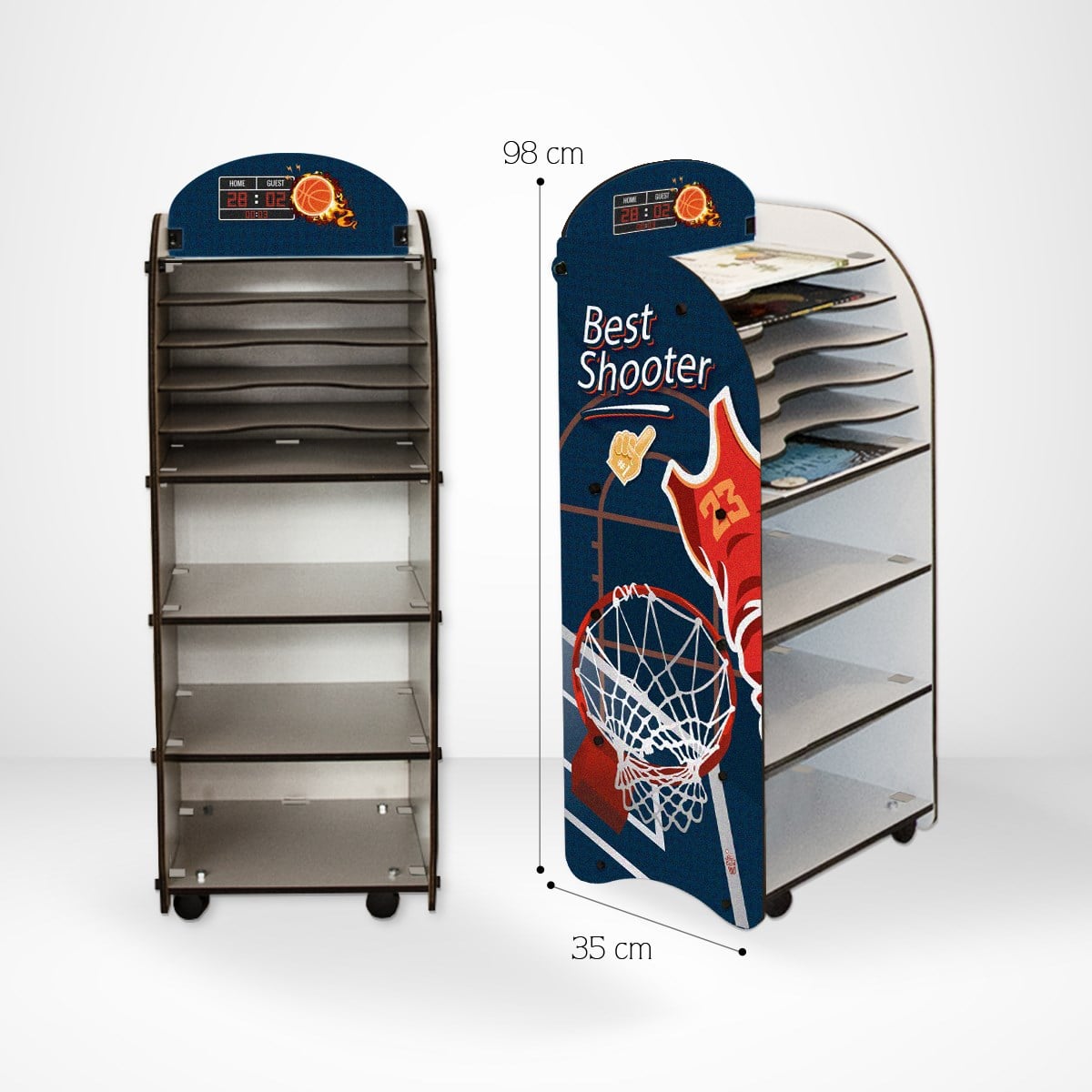 BASKETBALL LOU KİTAPLIK - SEPERATÖRLÜ