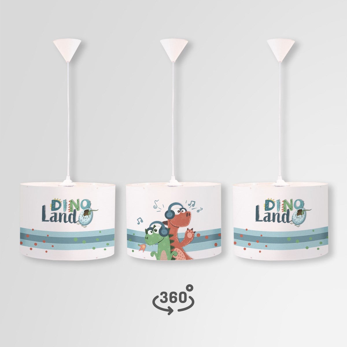 CUTE DINO DAİRE SARKIT AYDINLATMA (LARGE)