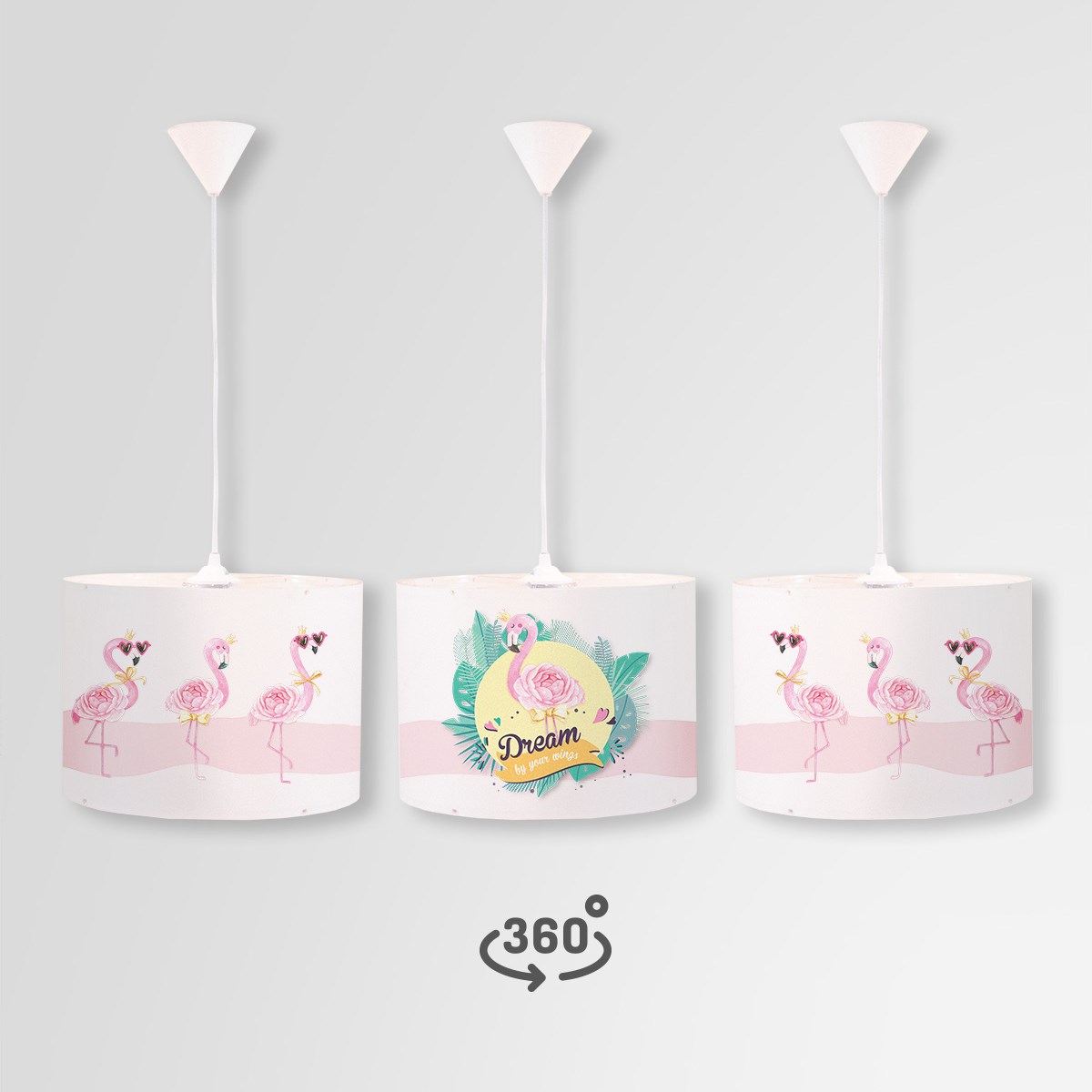 FLAMINGOLAR DAİRE SARKIT AYDINLATMA (LARGE)