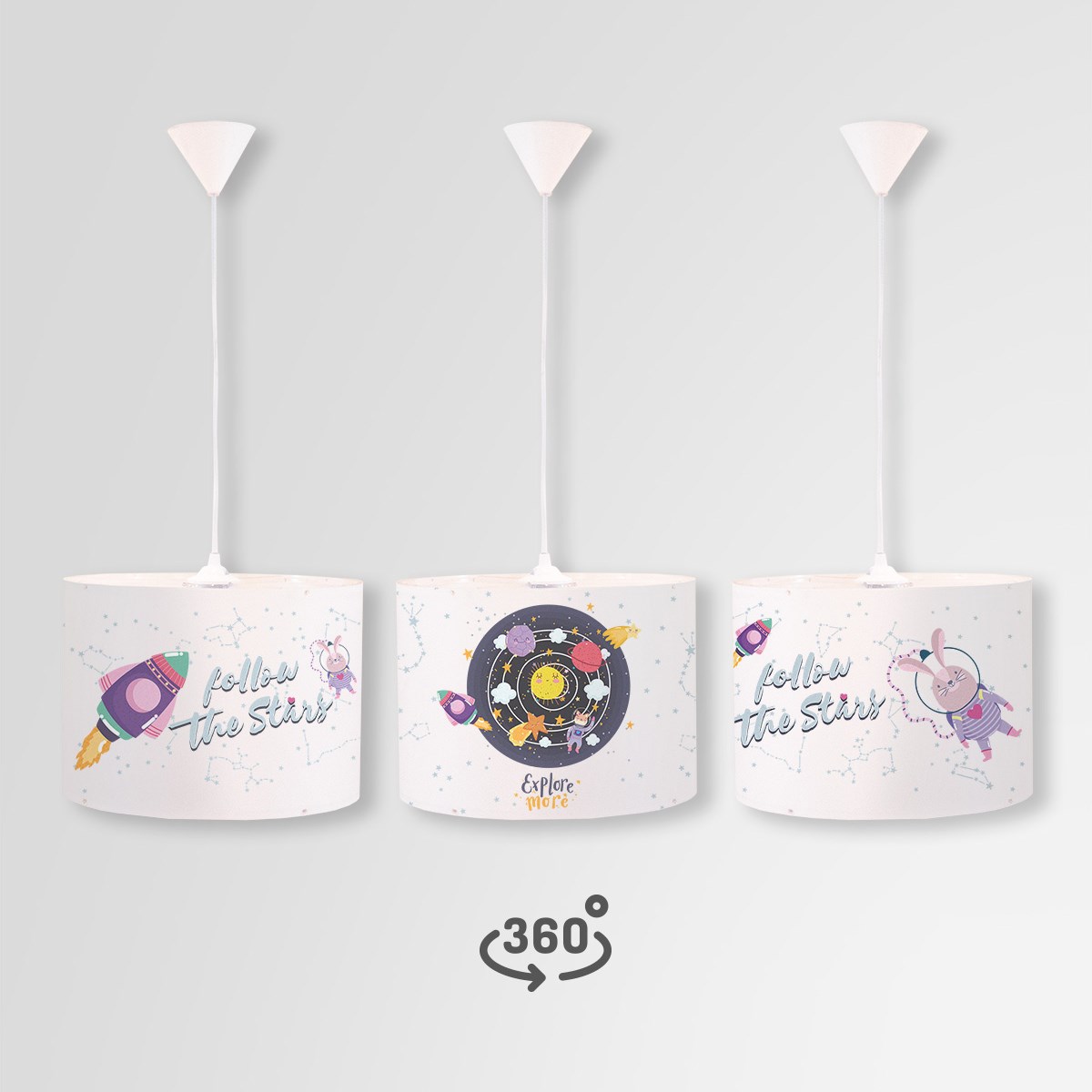 GIRL IN SPACE DAİRE SARKIT AYDINLATMA (LARGE)
