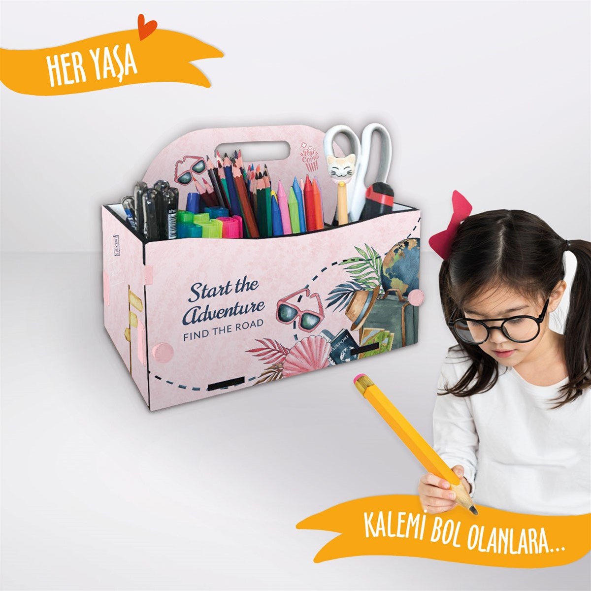 POPCORN KALEMLİK WORLD MAP KIZ