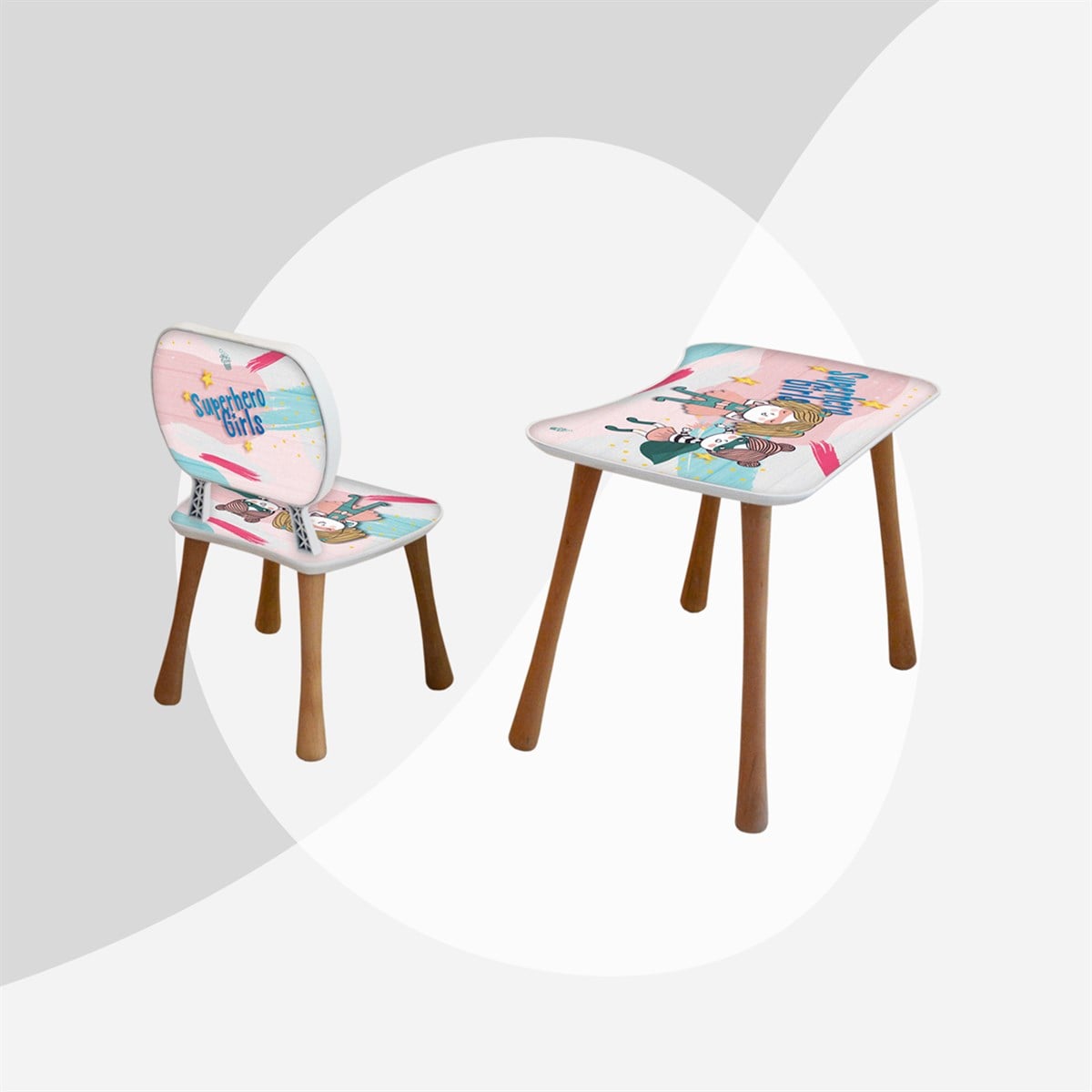 Power Girl Sandalyeli Aktivite Masa Seti (2-4 Yaş)
