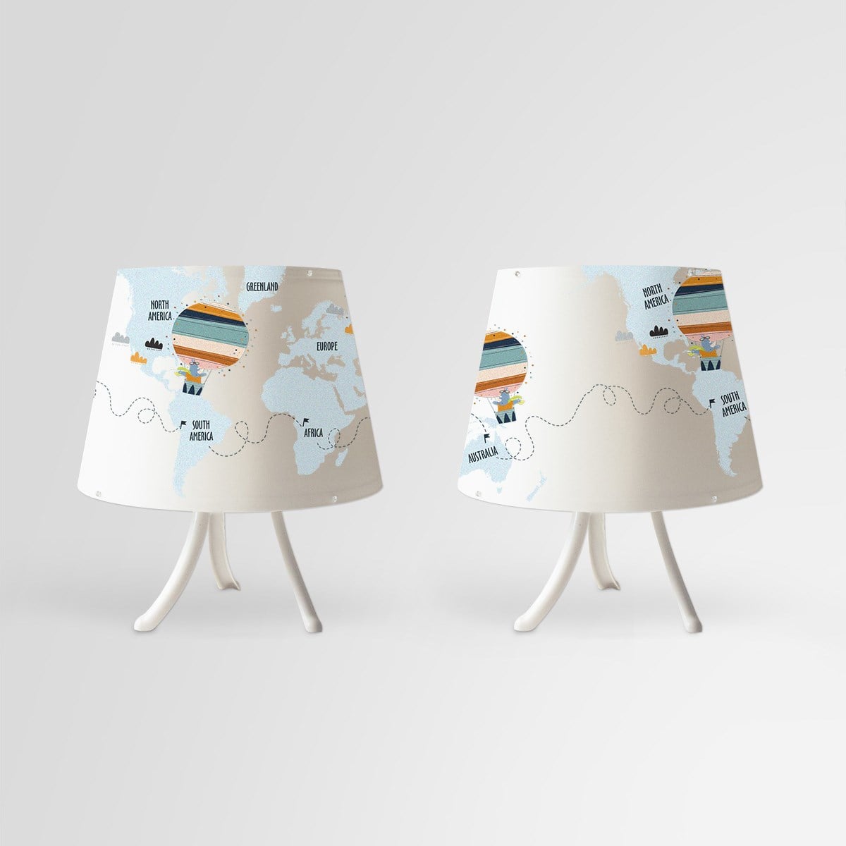 WORLD MAP KONİK ABAJUR