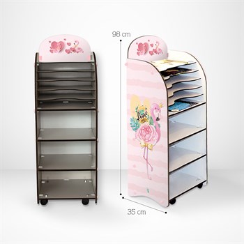 FLAMİNGOLAR LOU KİTAPLIK - SEPERATÖRLÜ