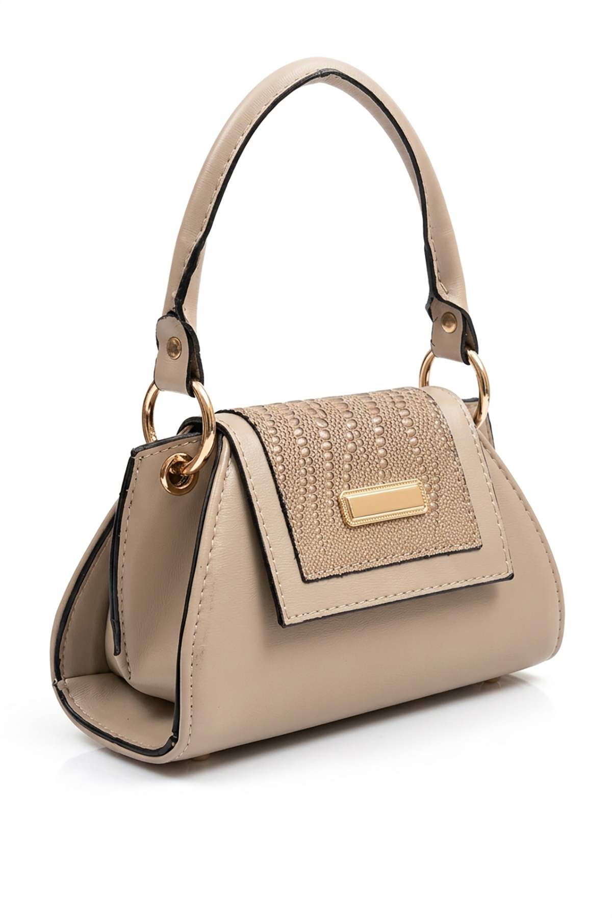 Toresta Kapaklı Kulplu Kadın Çanta Vizon