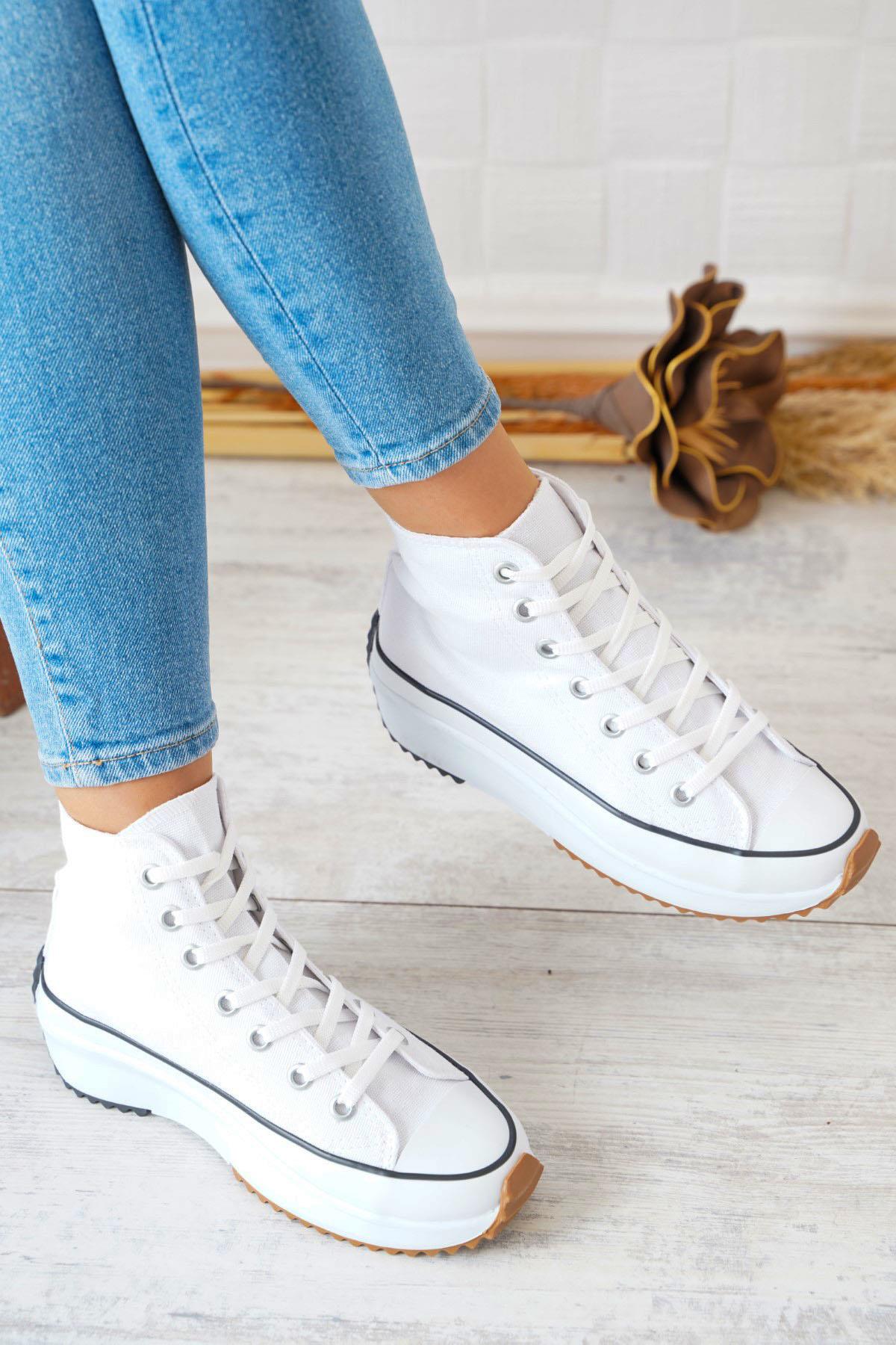 Converse Uzun Kadın Spor Ayakkabı Beyaz