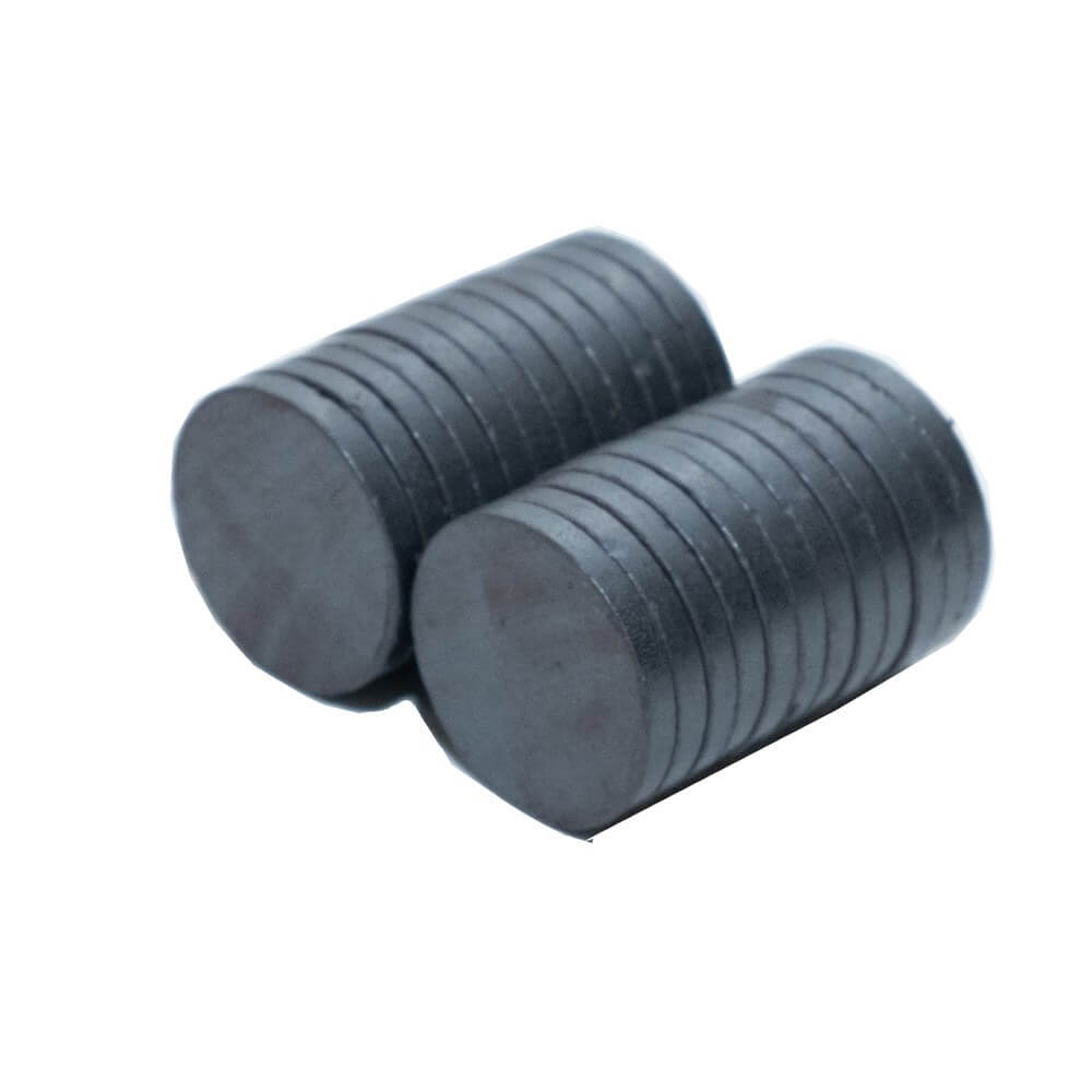 20mm Çap x 3mm Çizgili Ferrit Kömür Mıknatıs