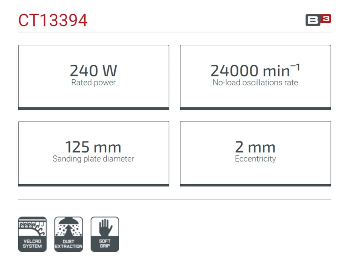 Crown Eksantrik Zımpara 
240 W - 125 mm