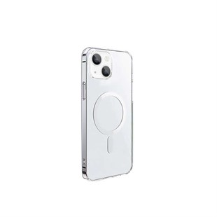 Apple iPhone 14 Plus Wiwu Magsafe Şarj Özellikli Lens Korumalı Şeffaf Silikon Kapak