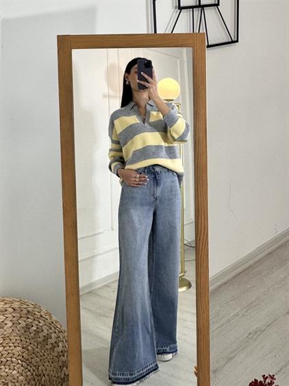 ÇİZGİLİ V YAKALI TRİKO 