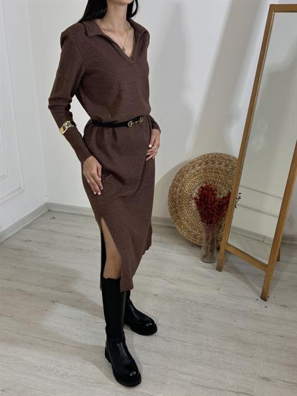 TRİKO V YAKALI ELBİSE