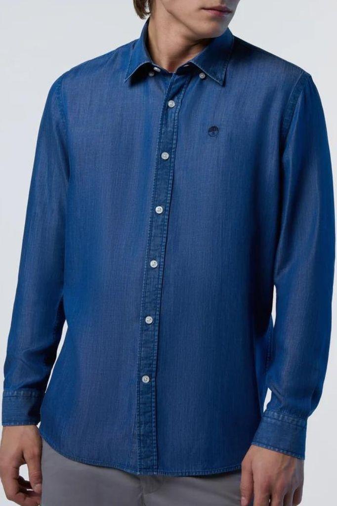 DENIMFIELD Erkek Uzun Kollu Jean Görünümlü Regular Fit Gömlek 2405837