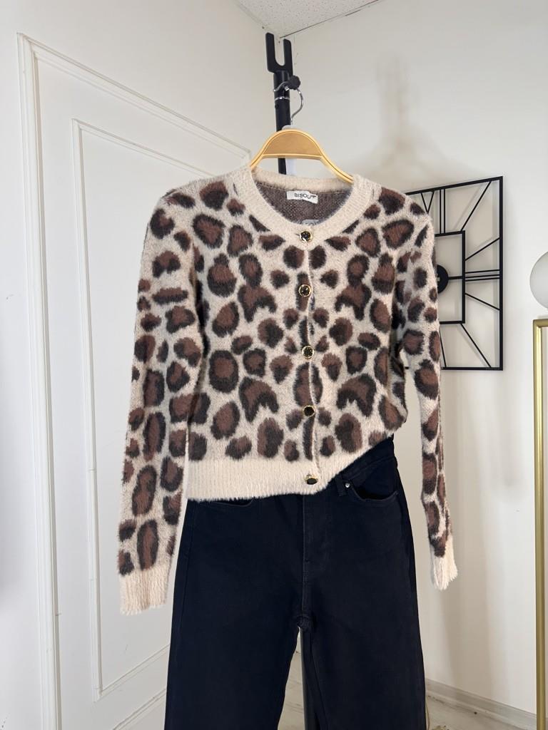 LEOPARLI GOLD DÜĞMELİ HIRKA