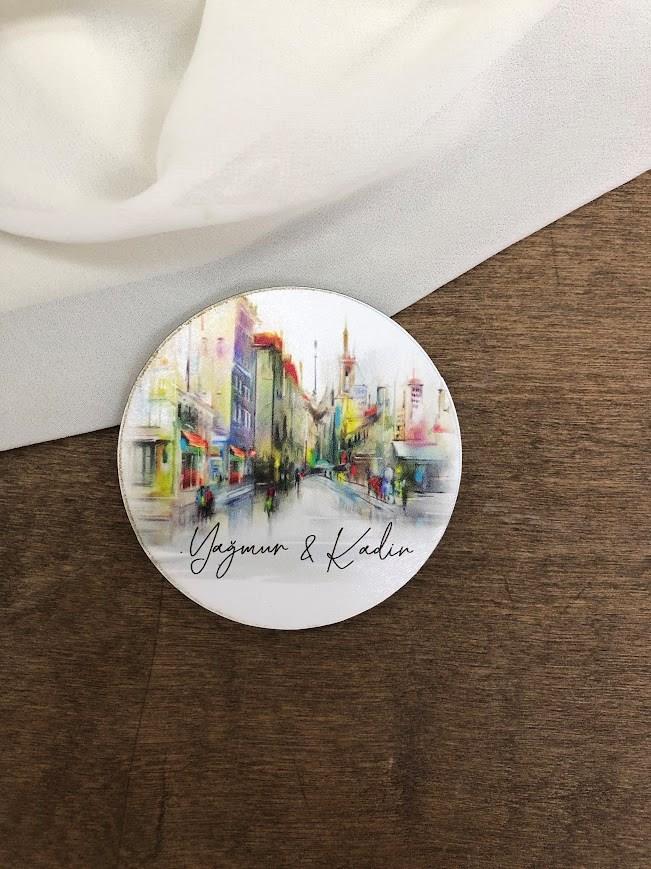 Ahşap Magnet 50 Adet Nikah Magneti Nişan Magneti Kına Magneti Söz Magneti Hediyelik