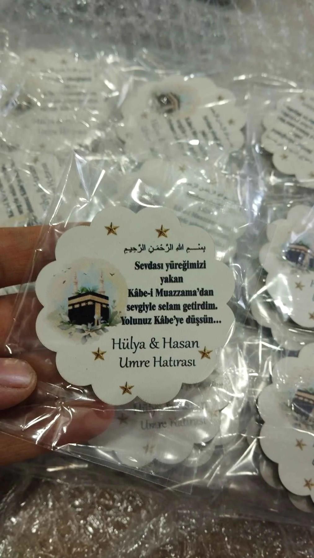 Magnet Ahşap Magnet Umre Hediyeliği (50 Adet)