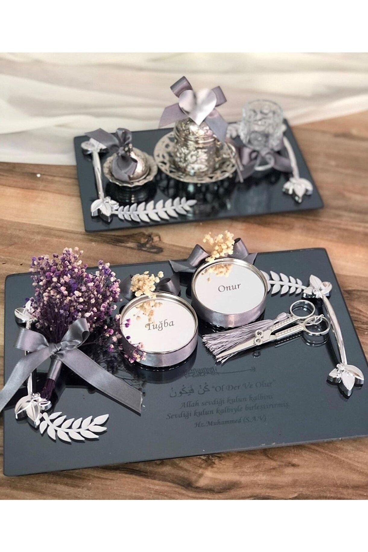 Süslü Söz Nişan Tepsisi Yüzük Yükselticiler Makas Damat Kahve Fincanı Lokumluk Bardak 
