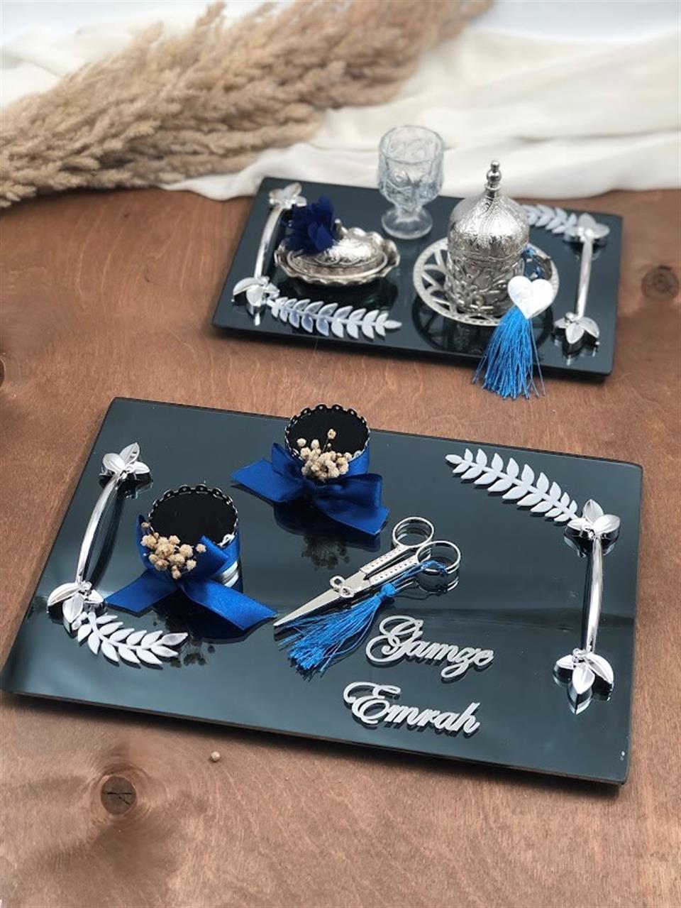 Süslü Söz Nişan Tepsisi Yüzük Yükselticiler Makas Damat Kahve Fincanı Lokumluk Bardak