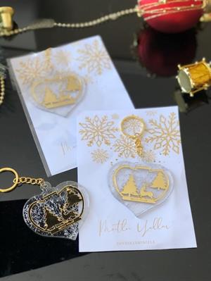 10 Adt Sevdiklerinizle Mutlu Yıllar Kartlı Yılbaşı Özel Figürlü Yeni Yıl Hediyesi Anahtarlık Poşetli