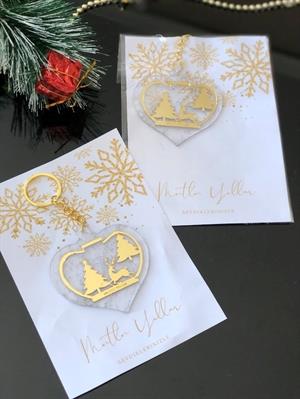 10 Adt Sevdiklerinizle Mutlu Yıllar Kartlı Yılbaşı Özel Figürlü Yeni Yıl Hediyesi Anahtarlık Poşetli