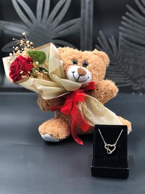 14 Şubat Sevgililer Günü Hediyesi Kız Arkadaşa Sevgiliye Eşe Doğum Günü Hediyesi Kolye Ayıcık