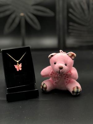 14 Şubat Sevgililer Günü Hediyesi Sen Sevimli Pembe Hediye Ayıcık Anahtarlıık Kelebek Kolye