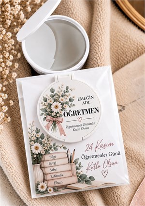 24 Kasım öğretmenler günü hediyesi 5 adet Cep Aynası Emeğin Adı Öğretmen Öğretmenime Hediye