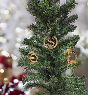 3 Adet Euro Dolar  Pound Yılbaşı Ağacı Süsü Yeni Yıl Ağaç Süsleme Seti Çam Ağacı Süsü