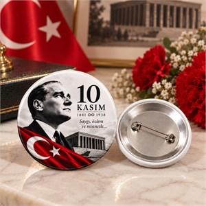 50 Adet 29 Ekim Cumhuriyet Bayramı Etkinlik,10 Kasım Atatürk Anma Okul Törenleri  iğneli Yaka Rozeti