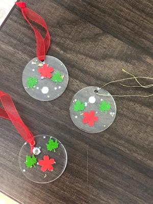 6 Adet Yılbaşı özel el yapımı epoksi döküm Yılbaşı Çam Ağacı Süsü Dekor Süsleme Seti