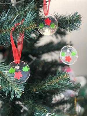 6 Adet Yılbaşı özel el yapımı epoksi döküm Yılbaşı Çam Ağacı Süsü Dekor Süsleme Seti