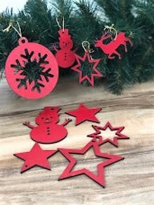 9 parça yılbaşı çam ağacı süsü ahşap yeni yıl süsü 