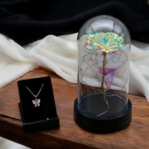 Anneler Günü Hediyesi Sevgiliye Eşe Hediye Doğum Günü Hediyesi Sonsuz Fanus Ve Kelebek Kolye