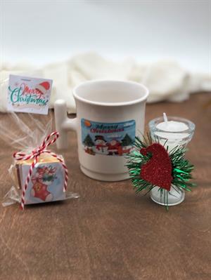 Baskılı 5 Adet Madlen,Kupa ve yılbaşı süslü mum Yılbaşı Setleri ve Sürpriz Yılbaşı Hediyesi