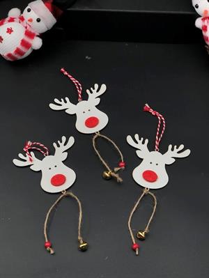 En Sevimli Yılbaşı çam ağacı süsü ahşap 6 adet 